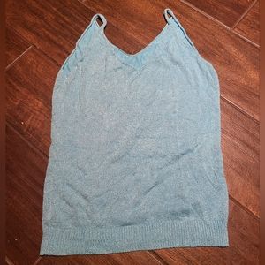 light blue sparkly tank top